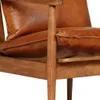 vidaXL Fauteuil marron cuir véritable avec acacia Voir les images du produit 8