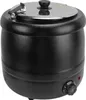 A black soup kettle warmer with a silver lid and knob, shown from the front-center on a white background. Náhled obrázku produktu
