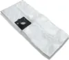 A white vacuum cleaner bag with a black plastic connector. Produktbild-Vorschau