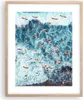 Gerahmtes Poster - Rahmen in heller Eiche - Flamingos Produktbild-Vorschau 1