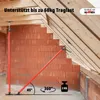 Two red telescopic support poles are shown in a construction setting, supporting wooden beams and a brick wall. Produktbild-Vorschau