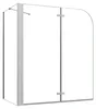 Duschspa 90x140cm 2-teilig Faltwand Weiß Badewannenaufsatz Produktbild-Vorschau 1