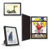 A collage of three framed pictures, two of which are open to reveal artwork inside. Produktbild-Vorschau
