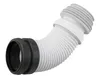 A white flexible pipe with a black connector, isolated on a white background. Anteprima dell’immagine prodotto