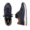 A pair of blue high-top sneakers with brown accents, shown from a top-down perspective. Anteprima dell’immagine prodotto