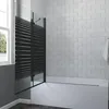Badewannenaufsatz Schwarz matt 150 x 140 cm Duschtrennwand Produktbild-Vorschau 4