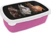 KitchenYeah® Lunchbox Brotzeit Brotdose 17x11 cm Pferde - Produktbild-Vorschau 1