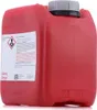 A red plastic container with a gray cap, likely a fuel additive, is shown against a white background. A label with hazard symbols and product information is attached to the side. Produktbild-Vorschau
