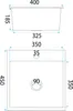 Technical drawing with dimensions of a sink. Náhled obrázku produktu