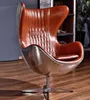 Sessel Designersessel Metall Ledersitz Komfortsessel Produktbild-Vorschau 2