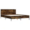Design Bettgestell Räuchereiche 150x200 cm Holzwerkstoff Produktbild-Vorschau 2