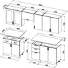 Technical drawing of kitchen cabinets with dimensions. Náhľad obrázku produktu