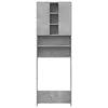 vidaXL Armadio per lavatrice grigio cemento 64x25,5x190 cm Anteprima dell’immagine prodotto 12