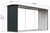 vidaXL Houtopslag, verzinkt staal, 330 x 92 x 153 cm, Productafbeelding-voorbeeld 6