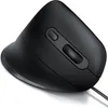 A black ergonomic mouse with a scroll wheel and buttons, shown from a diagonal angle on a white background. Produktbild-Vorschau
