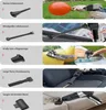 A collage of images showing different attachments and uses of a hand vacuum cleaner. Produktbild-Vorschau