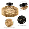 JDONG Deckenleuchte aus Rattan, Ø30CM,Boho Pendelleuchte Produktbild-Vorschau 5