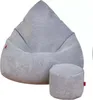 Vankúš na sedenie + podnožka sivá Zamatový kabát Loft Náhľad obrázku produktu 1