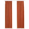 vidaXL Rideaux occultants avec crochets 2 pcs. Marron Voir les images du produit 1