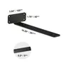 A black metal shelf bracket with dimensions indicated by text overlays. Anteprima dell’immagine prodotto
