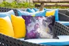 MuchoWow® Outdoor Kissen - Graue und violette Geometrie - Produktbild-Vorschau 4