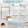 A diagram illustrating the features of a picture frame, with text descriptions in German and English. Produktbild-Vorschau