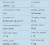 A table of product specifications. Produktbild-Vorschau