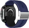 The back of a blue smartwatch with a silver clasp is shown against a white background. Náhled obrázku produktu