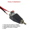 An adapter for connecting speaker wires to an RCA connector, with instructional text. Produktbild-Vorschau