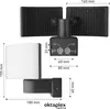 Diagram showing the dimensions of an LED outdoor wall light. Produktbild-Vorschau