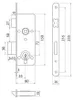 LOB YETI 72/55 Einsteckschloss links gelb verzinkt 235 mm Produktbild-Vorschau 2