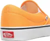 A close-up side view of an orange Vans slip-on shoe, focusing on the heel and sole. Voir les images du produit