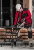 Fleece-Sweatshirt Mit Verstärkungen, Rot-Schwarz, "2Xl", Produktbild-Vorschau 3