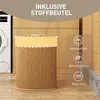 Kosz na pranie HOMCOM z bambusa z pokrywką, 55 l, narożny, Podgląd zdjęcia produktu 9