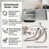 Mucola Küchenspüle Silber Spülbecken Einbau Silberspüle mit Produktbild-Vorschau 2