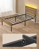 A single bed frame is shown assembled in a room, with an inset close-up of the leg connection. Náhled obrázku produktu