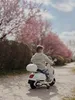 Elektrische Vespa-scooter met een witte Sun Baby bagagebox Productafbeelding-voorbeeld 12