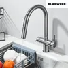 KLARWERK® Jana | ausziehbare 3-Wege Armatur Edelstahl Grau Produktbild-Vorschau 4
