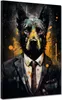Hund im Anzug Pop Art Leinwandbild Wandbild Kunstdruck XL Produktbild-Vorschau 1