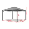 A diagram of a gray gazebo with dimensions indicated. Náhled obrázku produktu