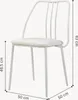 A white chair with dimensions indicated by measurement lines and text. Anteprima dell’immagine prodotto