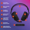 A diagram of a gaming headset and its base station with numbered callouts and descriptive text. Produktbild-Vorschau