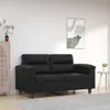 The Living Store Canapé 2 places noir 120 cm similicuir Voir les images du produit 2