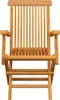vidaXL Gartenstühle mit Creme Kissen 4 Stk. Massivholz Teak Produktbild-Vorschau 2
