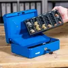 Geldkassette mit einem Euro-Münzzählbrett von HMF mit 25 cm Breite in Blau Productafbeelding-voorbeeld