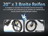 Comparison of two bicycle tires, one wide and one standard, with descriptive text. Produktbild-Vorschau