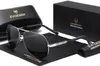 A pair of aviator sunglasses with their case and box are displayed on a black cloth. Náhled obrázku produktu
