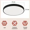 ZMH LED stropné svietidlo čierne stropné svietidlo - 12W Náhľad obrázku produktu 4