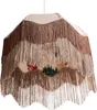 BELIANI Hängeleuchte Beige Papierschirm Oval mit Fransen Produktbild-Vorschau 7