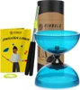 A diabolo set with a book and sticks, presented on a white background. Produktbild-Vorschau